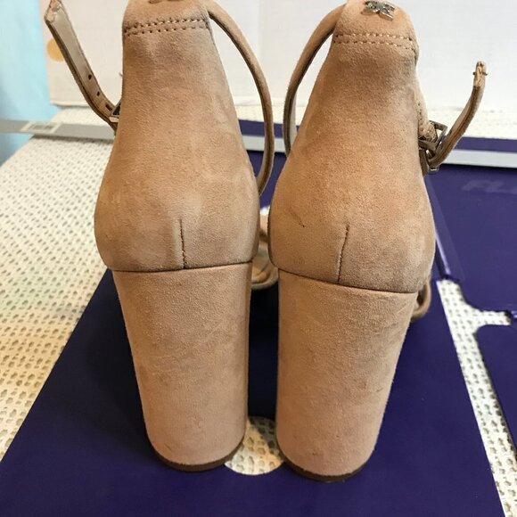 SAM EDELMAN YANCY BLOCK HEELS OATMEAL SUEDE SIZE 11 NEW - Picture 2 of 8
